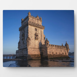 Belem Turm bei Sonnenuntergang in Lissabon, Portug Fotoplatte