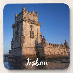 Belem Turm bei Sonnenuntergang in Lissabon, Portug Getränkeuntersetzer