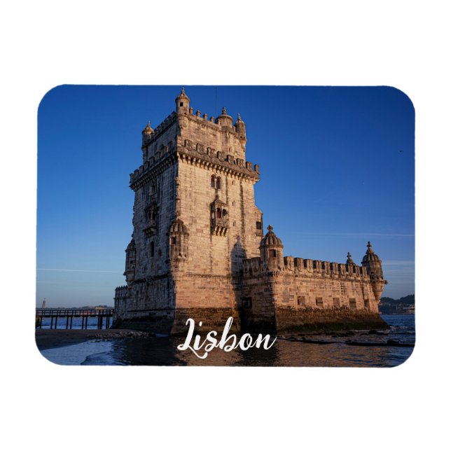 Belem Turm bei Sonnenuntergang in Lissabon, Portug Magnet (Horizontal)