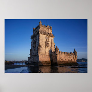Belem Turm bei Sonnenuntergang in Lissabon, Portug Poster