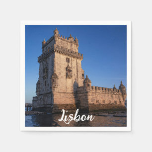 Belem Turm bei Sonnenuntergang in Lissabon, Portug Serviette