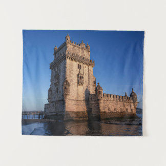 Belem Turm bei Sonnenuntergang in Lissabon, Portug Wandteppich