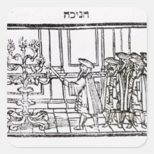 Beleuchten des Menorah Quadratischer Aufkleber