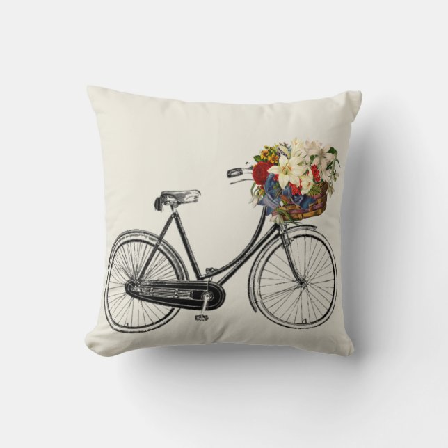 Beleuchten Sie weg vom Fahrrad-Blume Throwkissen   Kissen (Vorderseite)