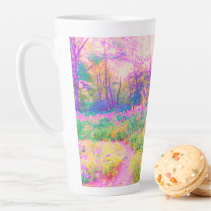 Beleuchtete rosa und korallenrote Gartenlandschaft Milchtasse