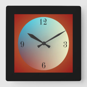 Beleuchteter Effektmond/Rot Schwarz >Wall-Uhr Quadratische Wanduhr