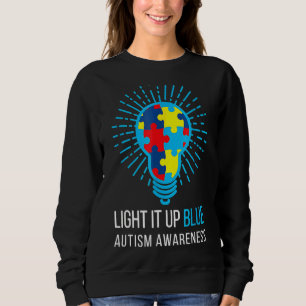 Beleuchtung Blauer Autismus Bewusstsein Blue Ribbo Sweatshirt