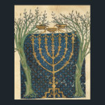 Beleuchtung einer Menorah, aus Poster<br><div class="desc">Illumination of a menorah,  from the jwish Cervera Bible,  1299 | von Joseph Asarfati | Art Location: Instituto da Biblioteca Nacional,  Lissabon,  Portugal | Französische Künstler | Image Collection number: XIR161985</div>