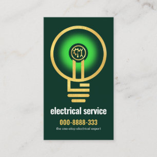 Beleuchtung Gold Electrician Bulb Filament Visitenkarte