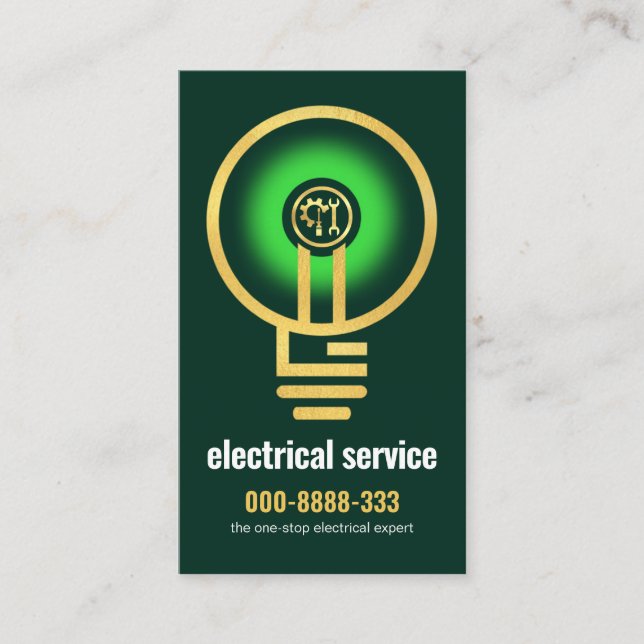 Beleuchtung Gold Electrician Bulb Filament Visitenkarte (Vorderseite)