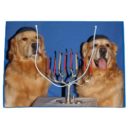 Beleuchtung golden retriever-Chanukkas Menorah Große Geschenktüte