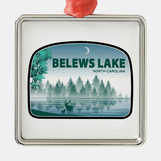 Belews Lake North Carolina Deer Ornament Aus Metall (Vorne)