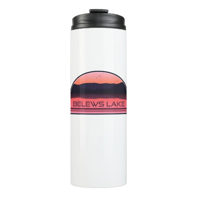 Belews Lake North Carolina Red Sunrise Thermosbecher (Vorderseite)