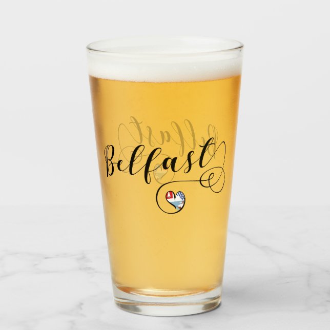 Belfast Flag Heart, Nordirland Glas (Vorne (Gefüllt))