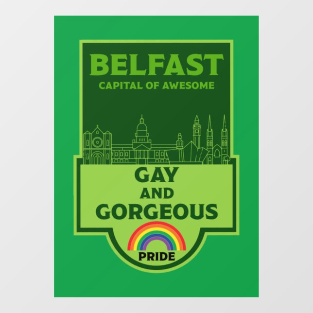 Belfast Gay Pride - Brighton Ireland LGBT - Fensteraufkleber (Blatt)