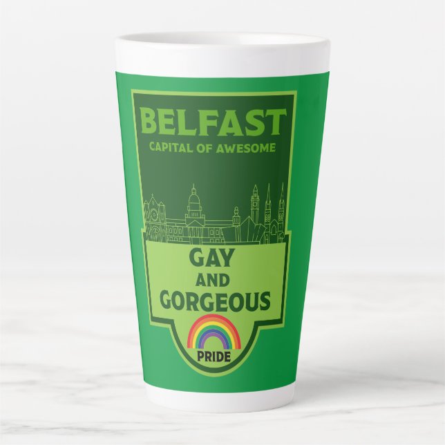 Belfast Gay Pride - Brighton Ireland LGBT - Milchtasse (Vorderseite)