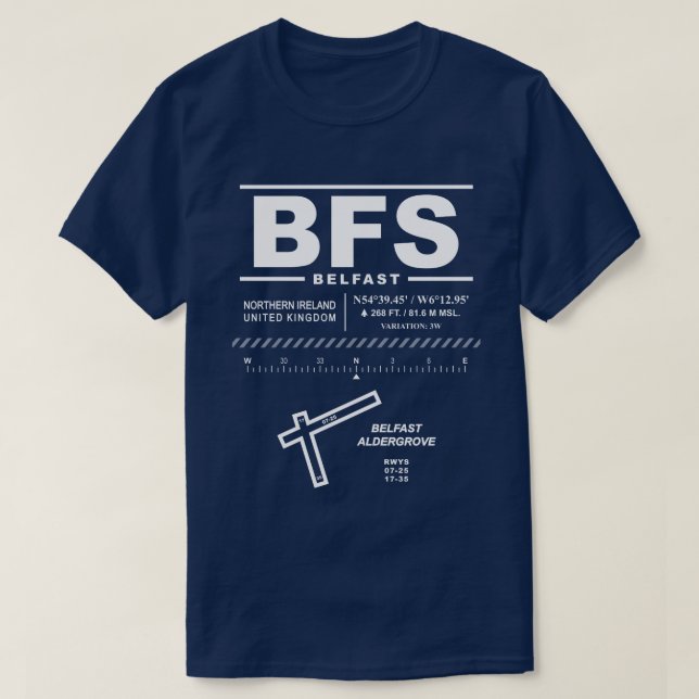 Belfast International Airport BFS T - Shirt (Design vorne)