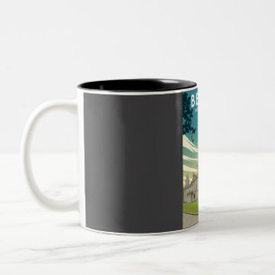 Belfast, Nordirland Retro Minimal Travel Pos Zweifarbige Tasse