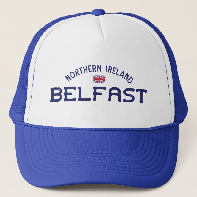 Belfast Nordirland Union Jack gestört Truckerkappe (Vorderseite)
