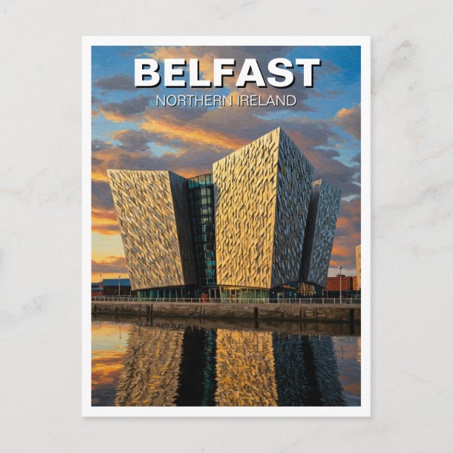 Belfast Northern Ireland Travel Sunset Postkarte (Vorderseite)