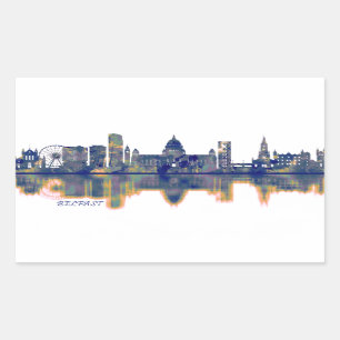 Belfast Skyline Rechteckiger Aufkleber