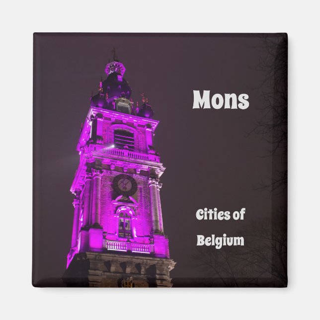 Belfry Mons Belgien Magnet (Vorne)