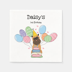 Belge Brussels Griffon Birthday Paper Serviette