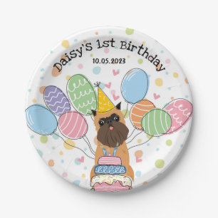 Belge Brussels Griffon Dog Birthday Party Pappteller