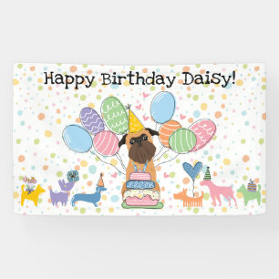 Belge Brussels Griffon Hund Geburtstagsfeier Banner