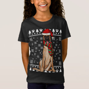 Belgian Malinoi Dog Santa Hat Xmas Ugly Christmas T-Shirt