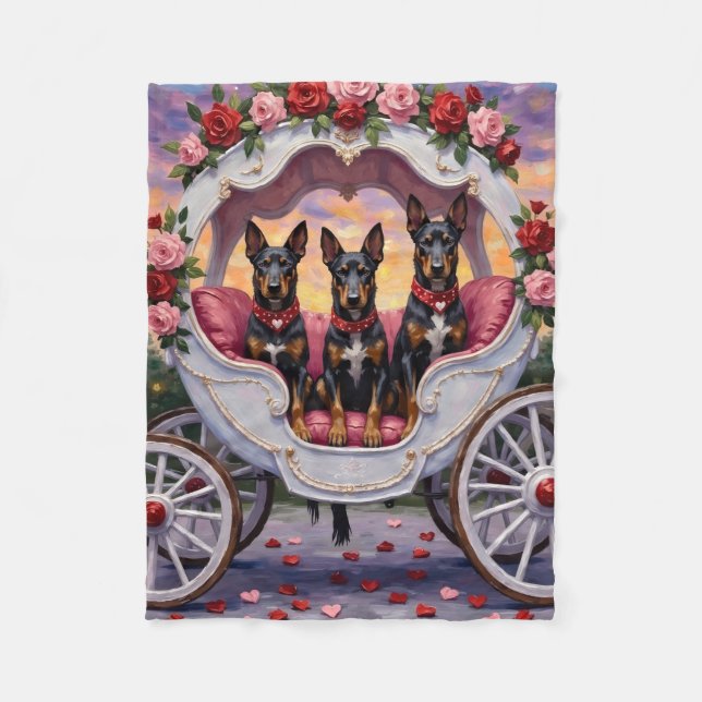 Belgian Malinois Dog Valentine's Day Fleecedecke (Vorderseite)