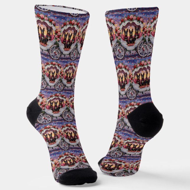 Belgian Malinois Dog Valentine's Day Socken (Gewinkelt)