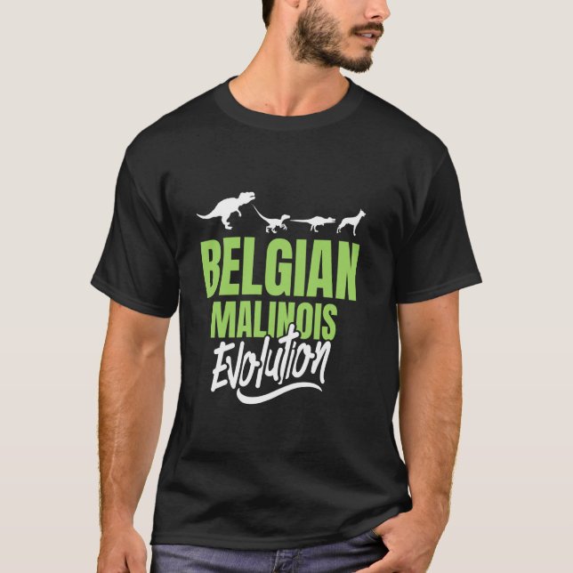 BELGIAN MALINOIS EVOLUTION Hundebesitzer Malinois T-Shirt (Vorderseite)