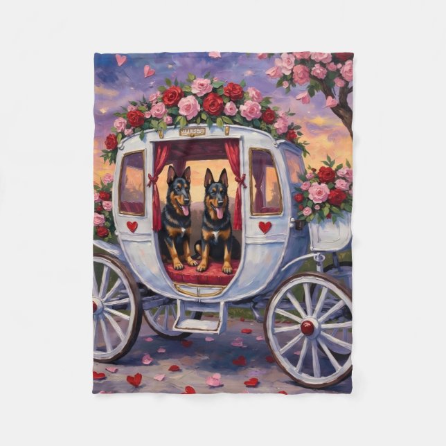 Belgian Shepherd Dog Valentine's Day Fleecedecke (Vorderseite)