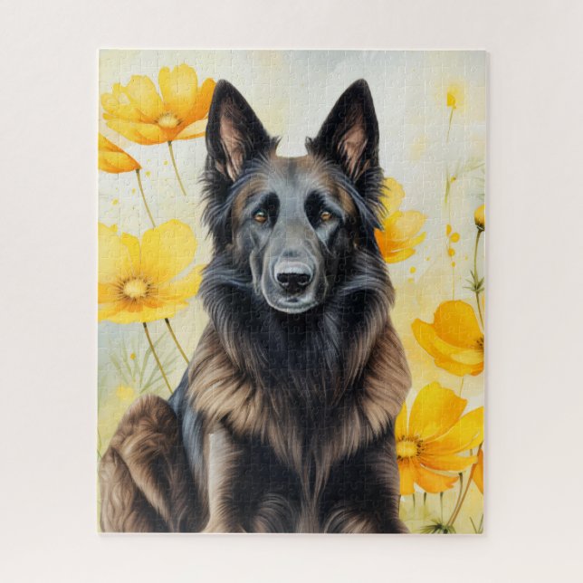Belgian Tervuren Dog Lover and Poppies (Vertikal)
