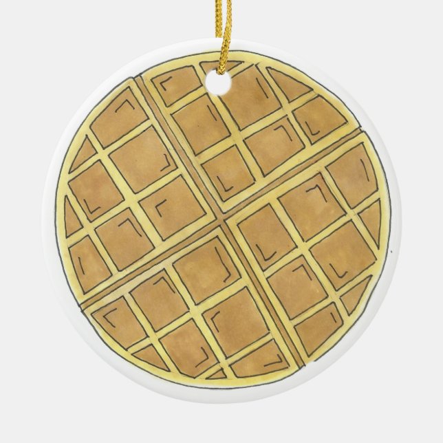 Belgian Waffle Diner Brunch Food Restaurant Chef Keramik Ornament (Vorne)