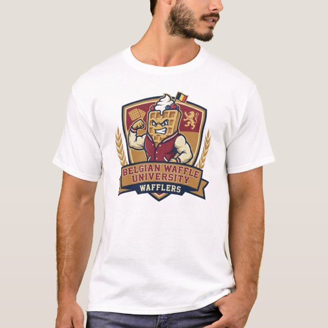 Belgian Waffle University Athletic Logo Ajay T-Shirt (Vorderseite)