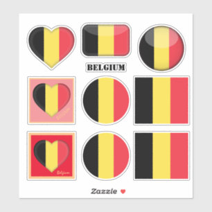 Belgien Aufkleber & belgische Flagge, Herz/Sport