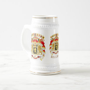 Belgien ( BELGIEN) Großes Wappen goldener Kamm Bierglas