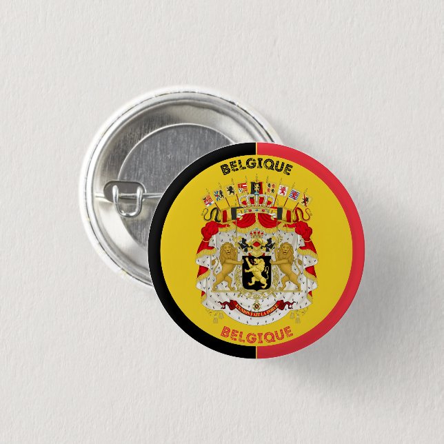 Belgien Belgique Wappen Kreisform Button (Vorne & Hinten)