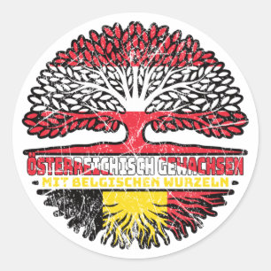 Belgien Belgisch Österreichisch Österreich Baum Runder Aufkleber