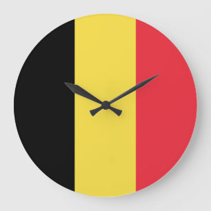 Belgien (belgische Flagge) Große Wanduhr