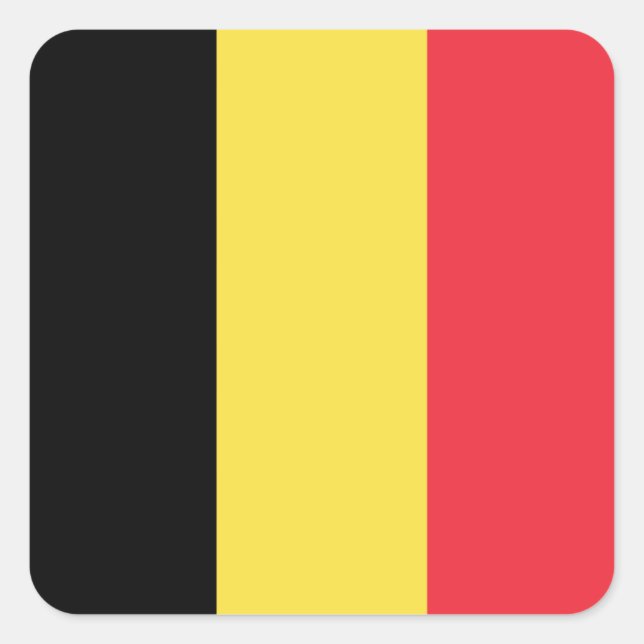 Belgien (belgische Flagge) Quadratischer Aufkleber (Vorderseite)