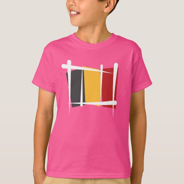 Belgien - Brandflagge T-Shirt (Vorderseite)