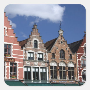 Belgien, Brugge (alias Brug oder Bruge). UNESCO 2 Quadratischer Aufkleber