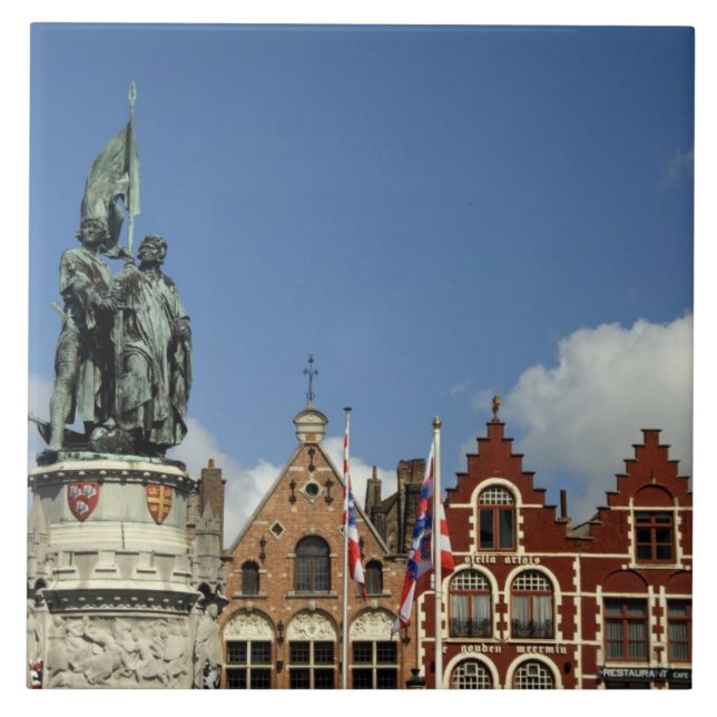 Belgien, Brugge (alias Brug oder Bruge). UNESCO Fliese (Vorderseite)