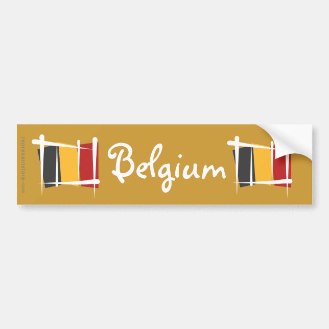 Belgien-Bürsten-Flagge Autoaufkleber (Vorne)