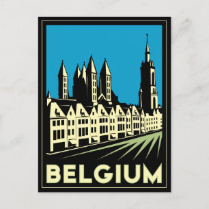 Belgien Europa Art Deco Retro Reise Vintage Postkarte