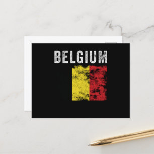 Belgien Flag beschädigt - belgische Flagge Postkarte