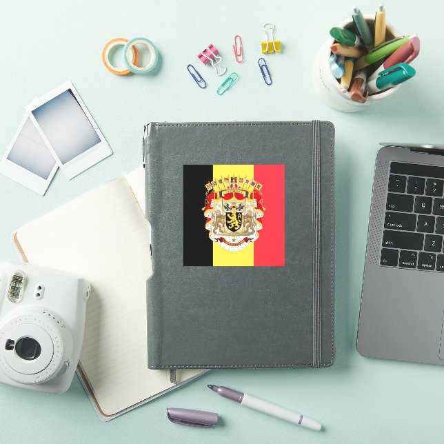Belgien Flag & COA Aufkleber (iPad Hülle)
